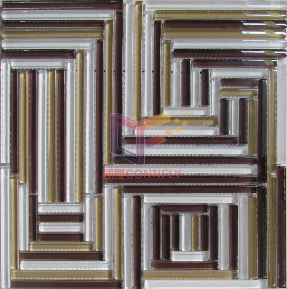 Puzzle Like Pattern Glass Mosaic Tile (CFC555)