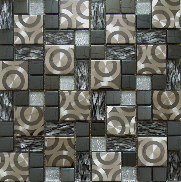 Glass Mosaic Tile/Stainless Steel Metal Mosaic (SM231)