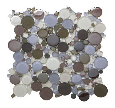 Mixed Color Slate Glass Interior Wall Tiles Irregular Mosaics