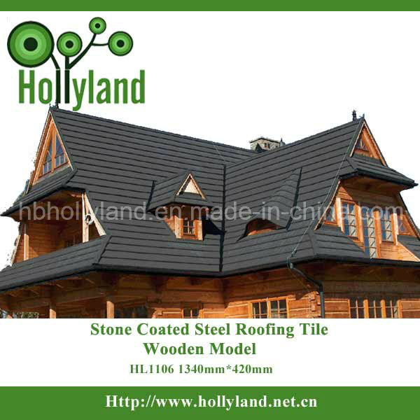 Building Material Stone Coated Metal Roof Sheet Tiles (Wooden Type)