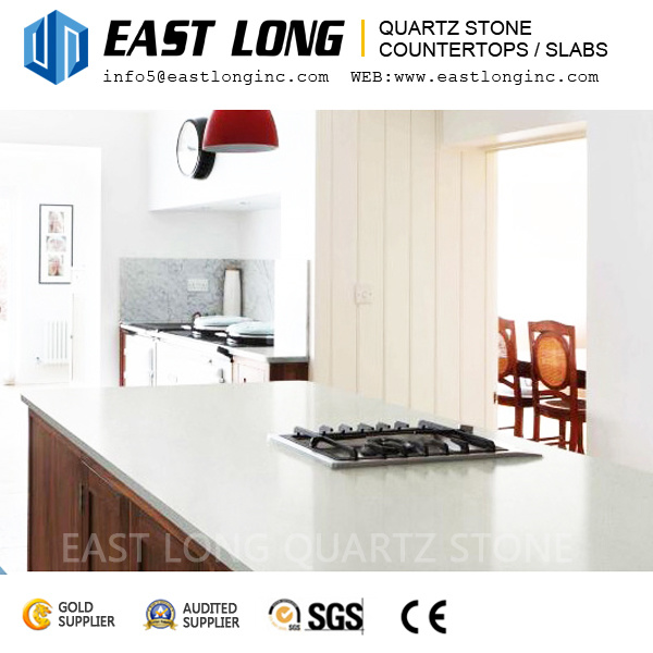 Durable Smooth Quartz Stone Surface for Kitchen Countertops