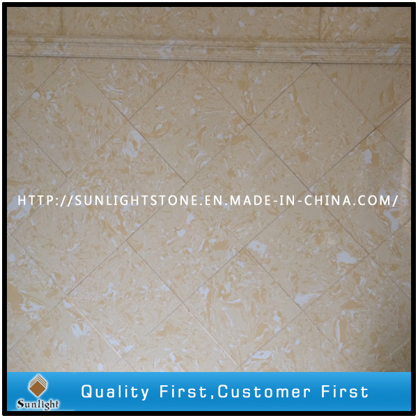 Yellow Engineered Artificial Stone Marble for Wall and Flooring
