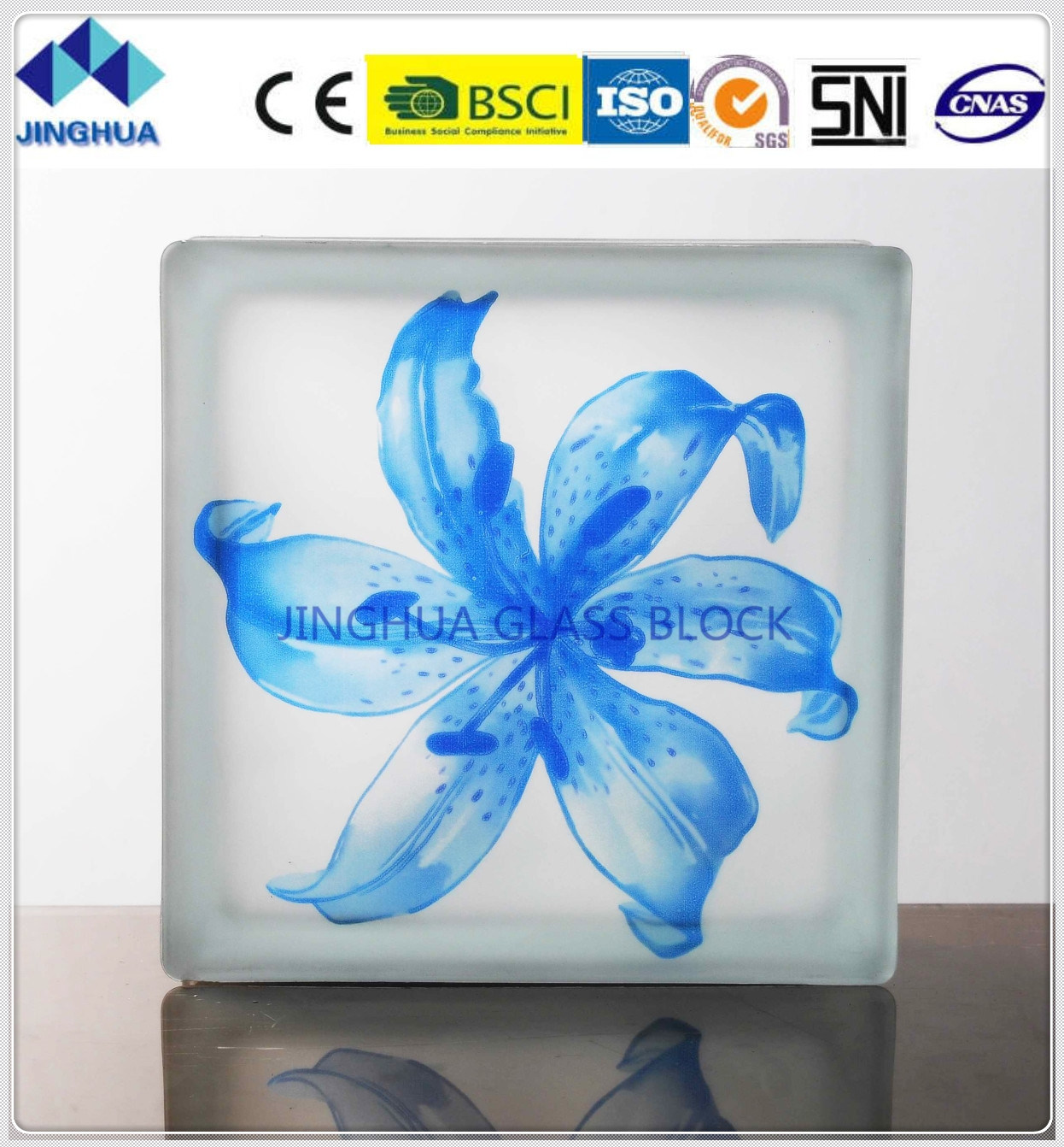Jinghua High Quality Best Price Artistic P-6 Painting Glass Brick/Block