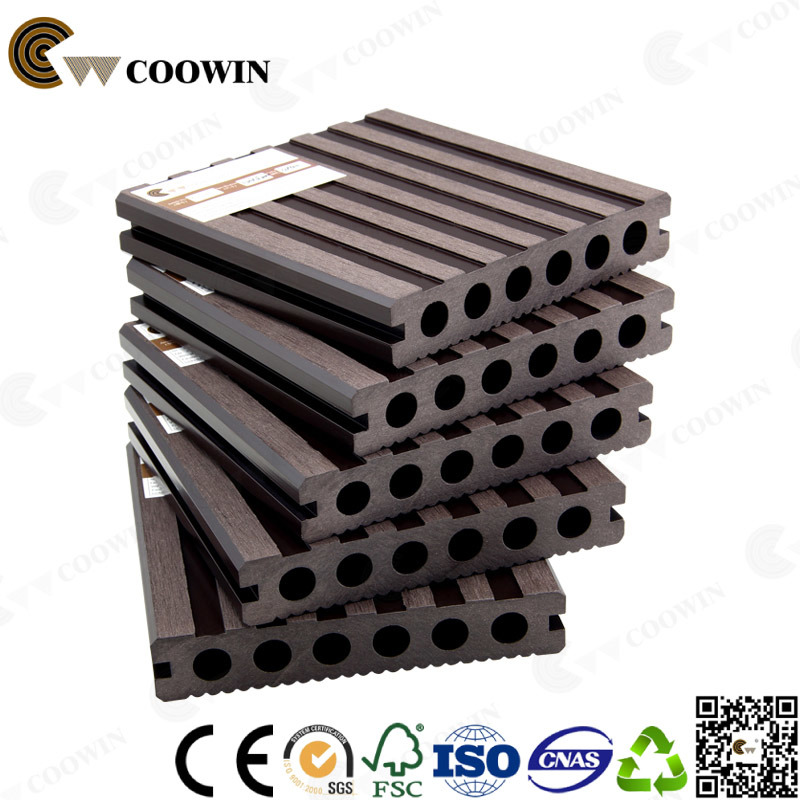 WPC Coffee Fsc/Ce/SGS/ISO Hollow Plastic Composite Decking Floor 140X25mm