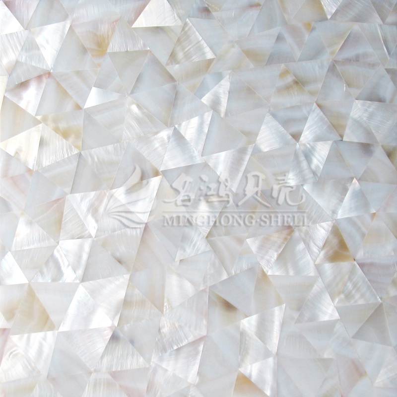 Freshwater Shell Mother Pearl Irregular Triangle Pure White Mosaic Tile