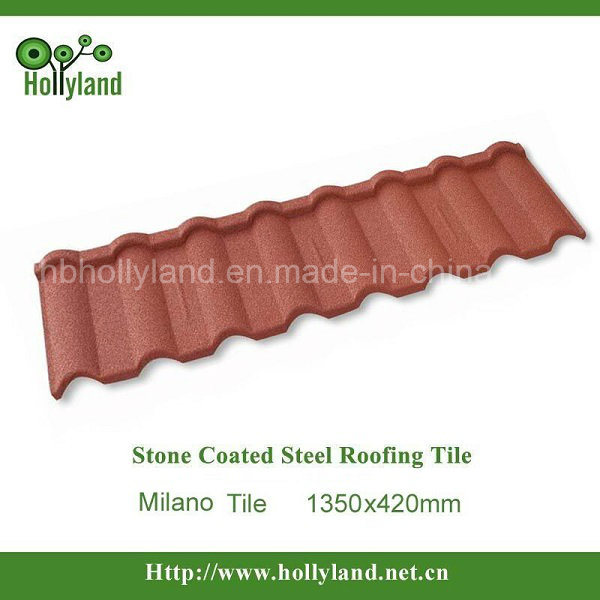 Corrugated Stone Chips Coated Steel Metal Roofing Tile (Milano Type)