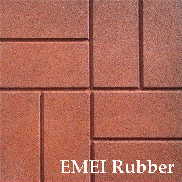 Color Brick Surface Rubber Tile for Garden with En1177