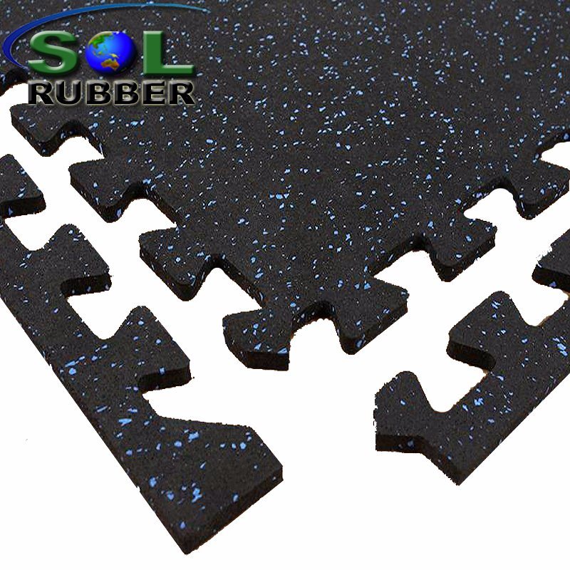 1mx1m Recycled Commercial Interlock Gym Rubber Flooring Tile