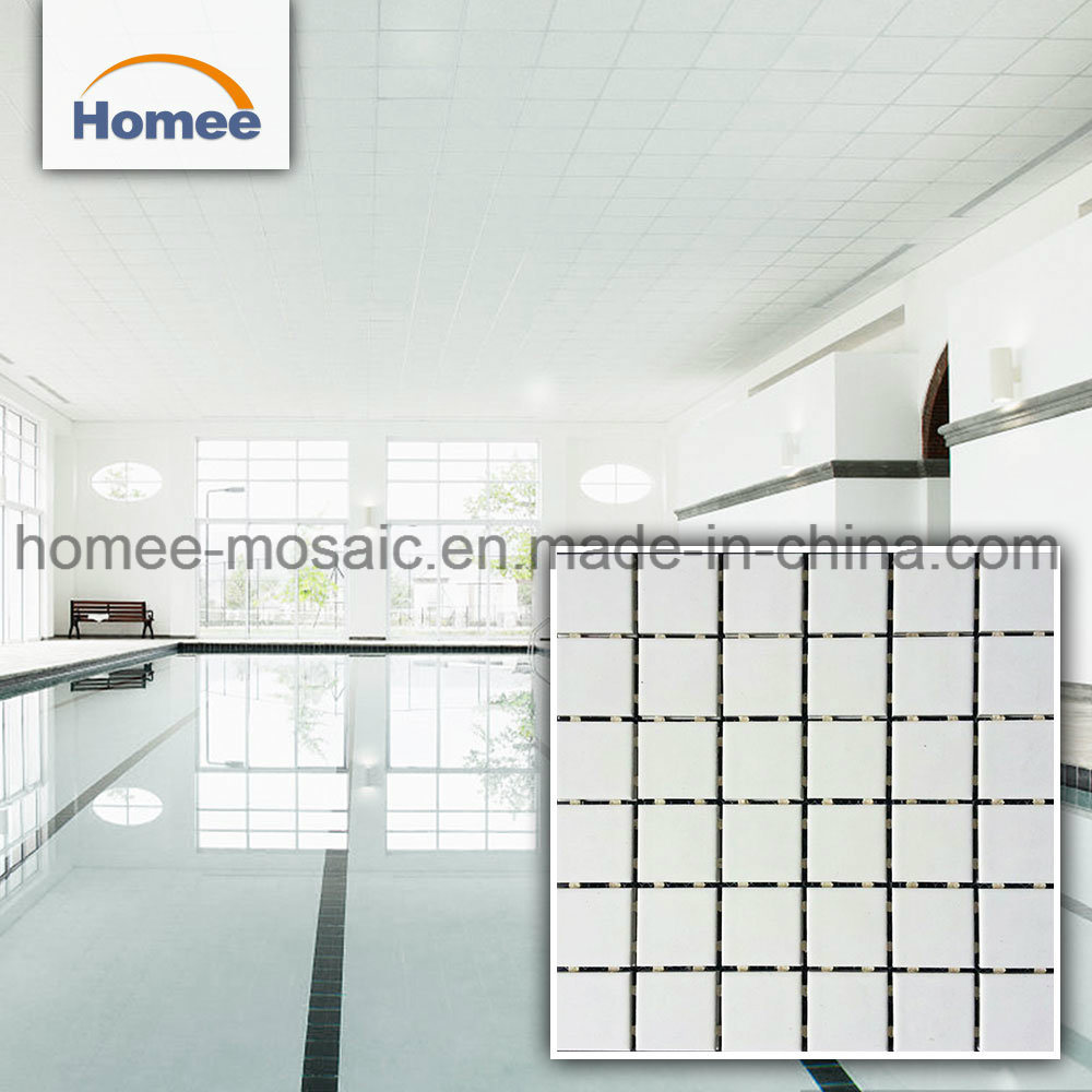 Cheap White Porcelain Indoor Swimming Pool Ceramic Mosaic Tiles Supplier