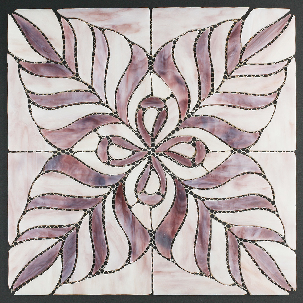 Purple Pattern Walls Decorative Tiles Stained Glass Mosaic for Sale