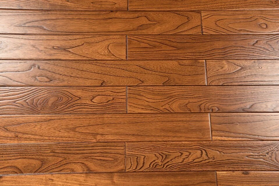 High-Quality Solid Wood Antique Hand-Scraped Flooring