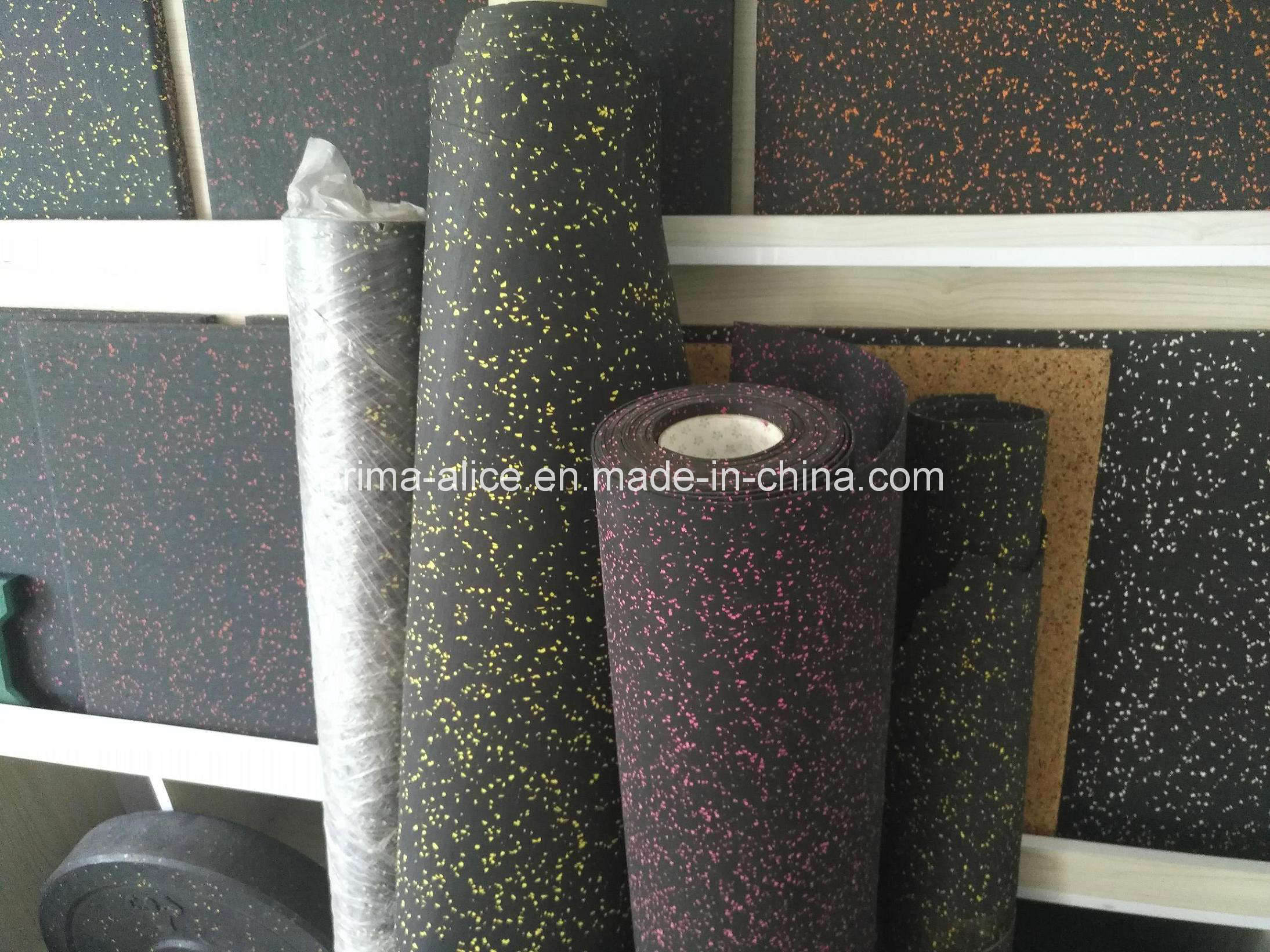 Yoga Carpet with Colourful EPDM Dots with Green Quality