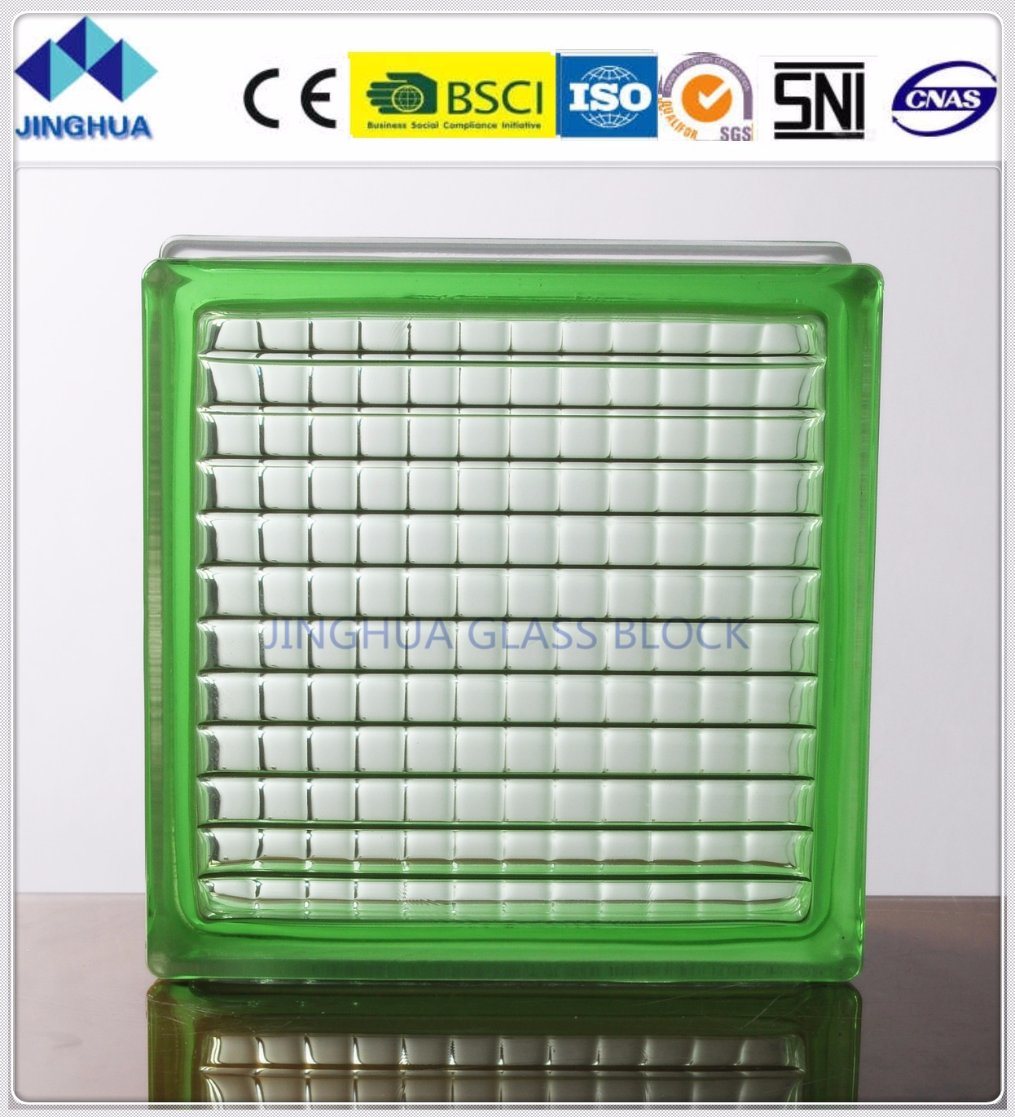 Jinghua Parallel Green Color 190X190X80mm Glass Brick/Block
