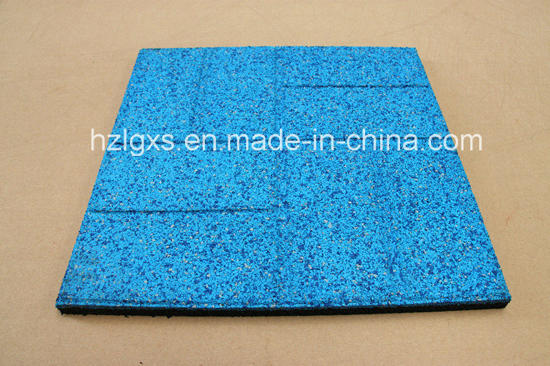 Brickface Blue Rubber Floor Tile for Sports Use