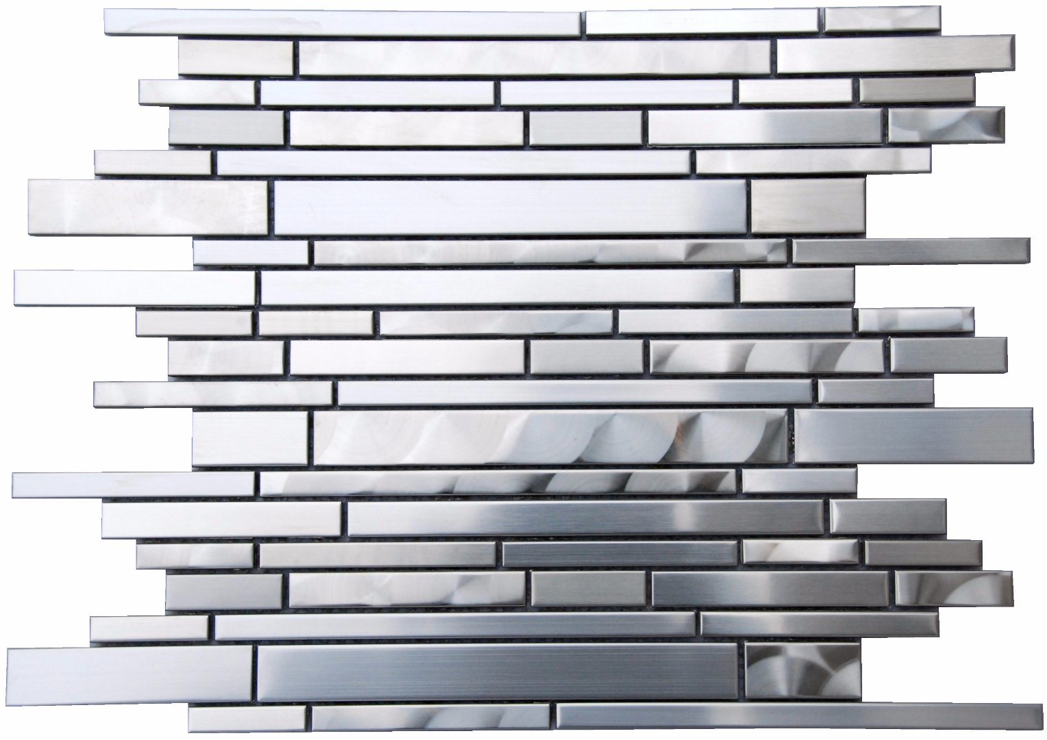 Long Strip Silver Metal Mosaic Tile for Interior Design