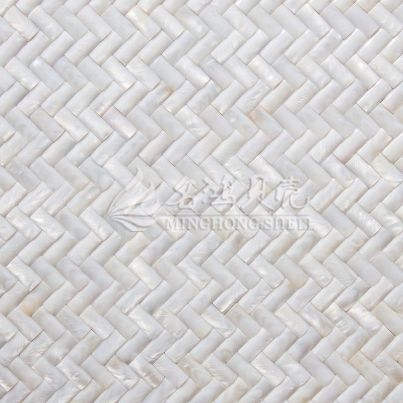 Freshwater Shell Pure White Arch Face 10*20mm Rectangle Mosaic Tile