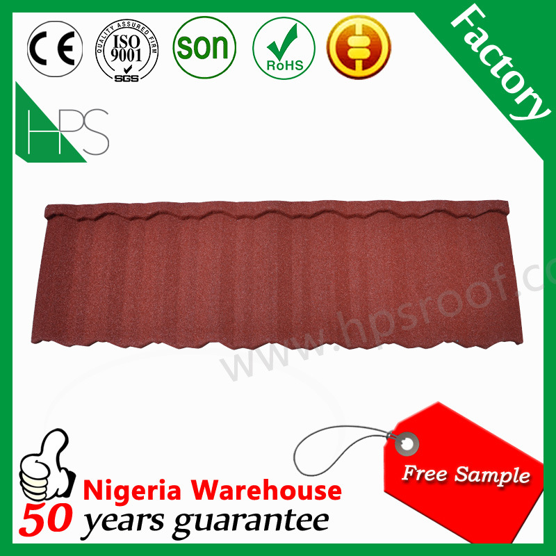 Cheap Roofing Materials Stone Coated Metal Roofing Tile Nigeria Warehouse