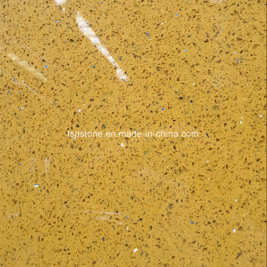 Solid Surface Yellow Quartz Stone Slab