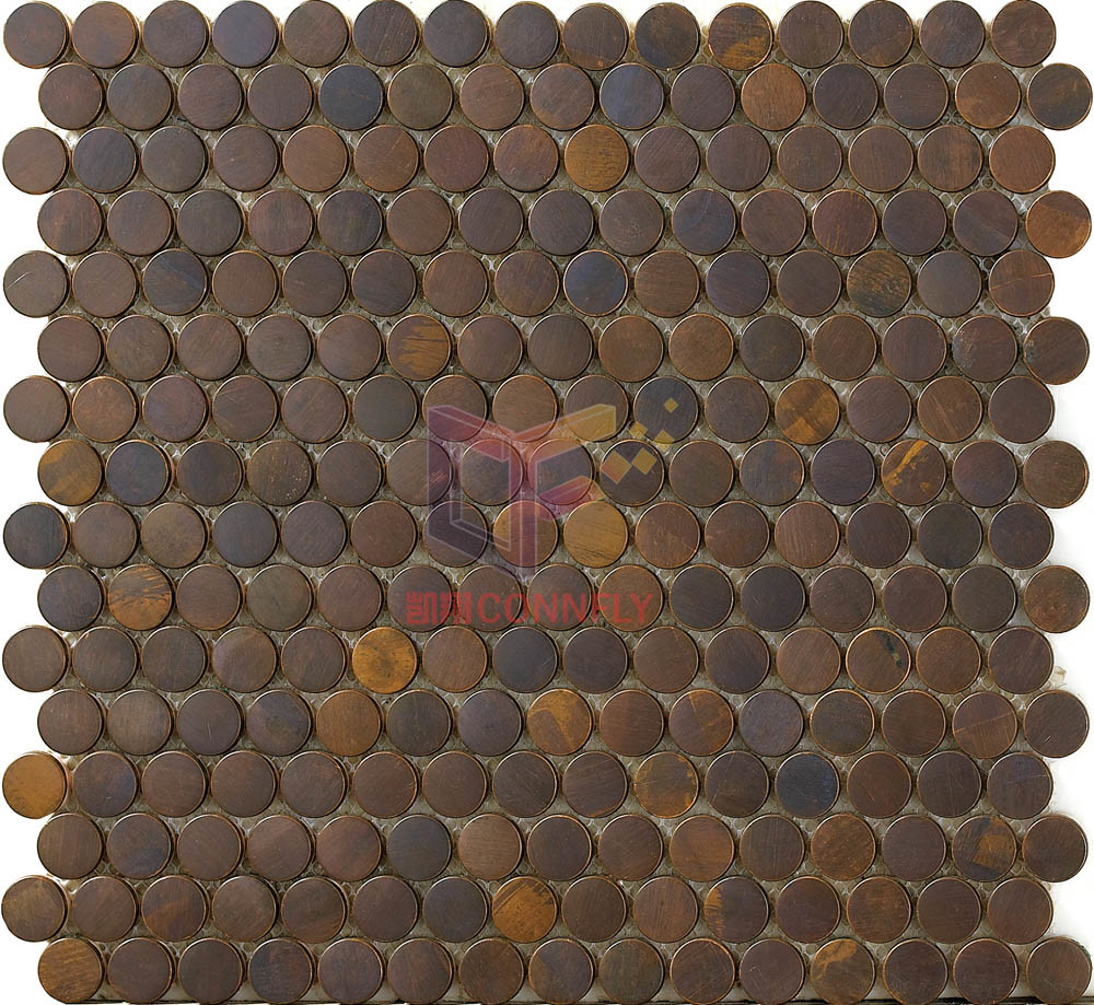 Penny Round Wall Decoration Copper Made Mosaic (CFM1033)