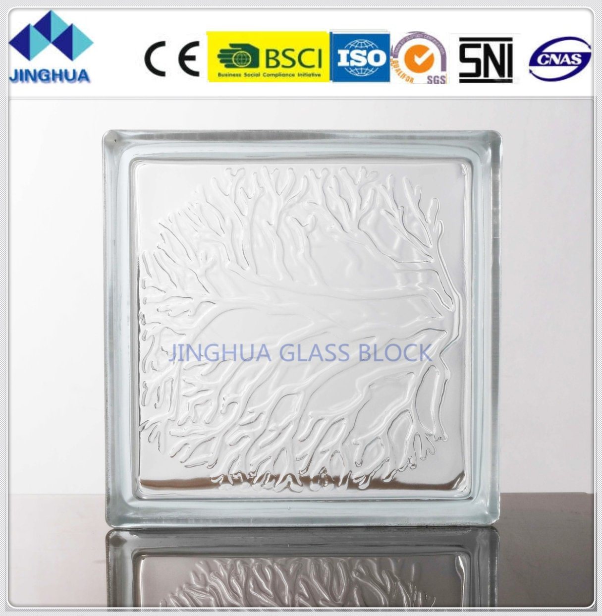 Jinghua High Quality Coral Clear Glass Brick/Block