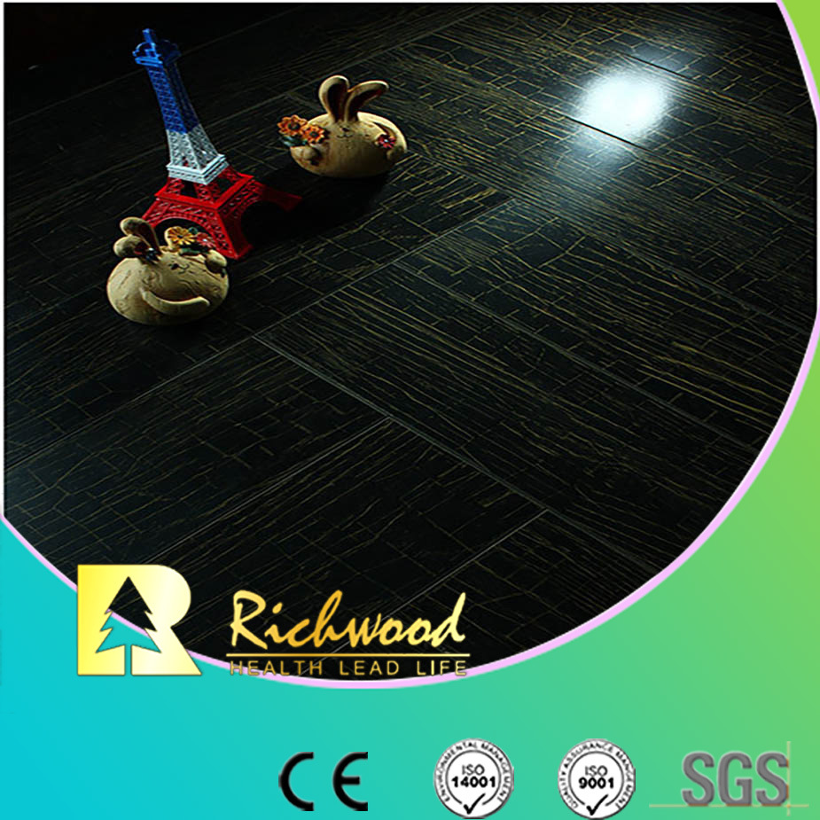 Commercial 12.3mm E1 Mirror Walnut Waterproof Laminated Floor