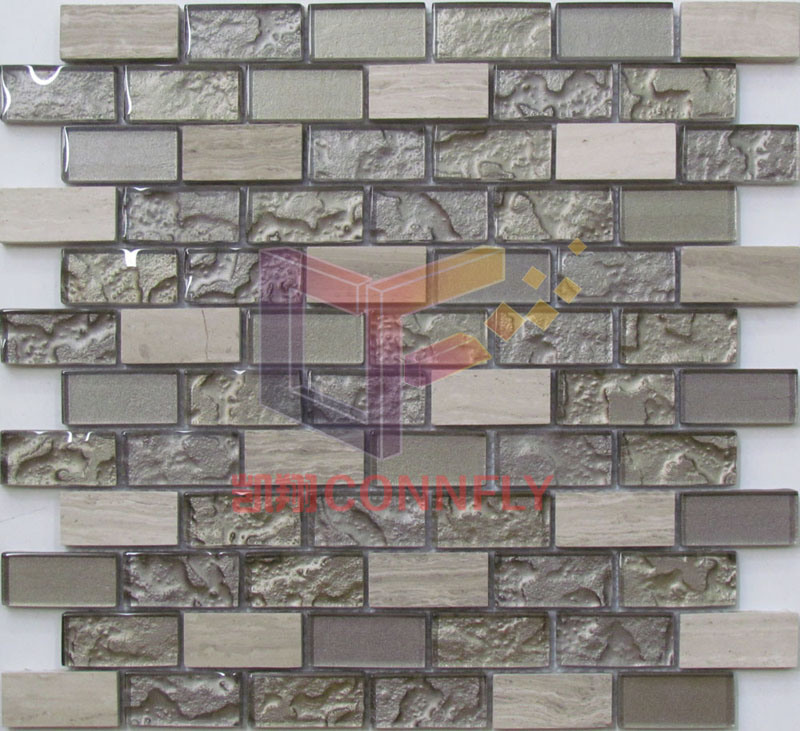 Simple Design Cheap Glass Mix Stone Mosaic (CFS699)