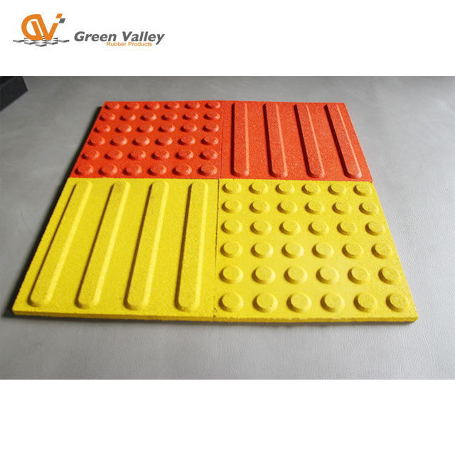 30X30cm Outdoor Tactile Rubber Floor Tiles Bricks for Blind Walkway