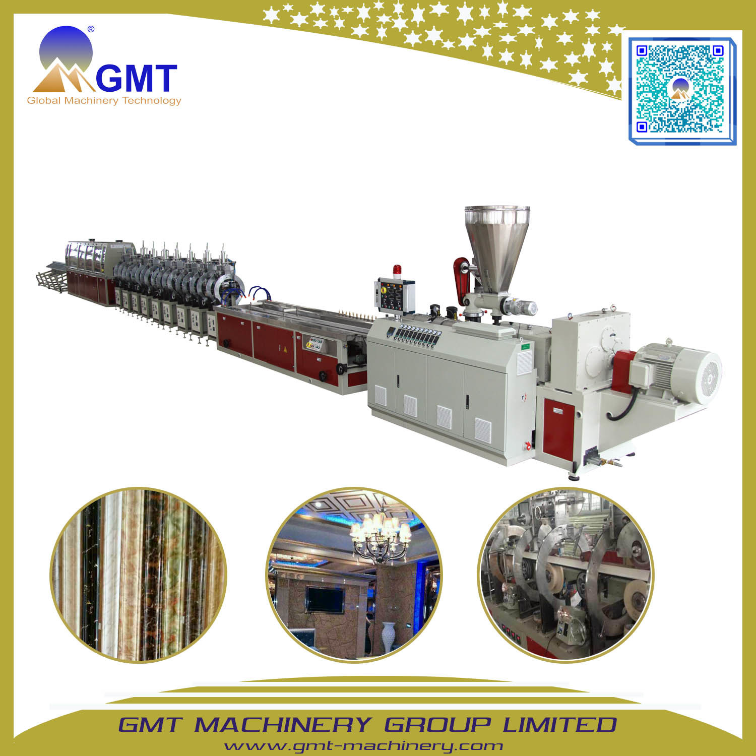 PVC Faux Marble Skirting and Border Plastic Extrusion Line