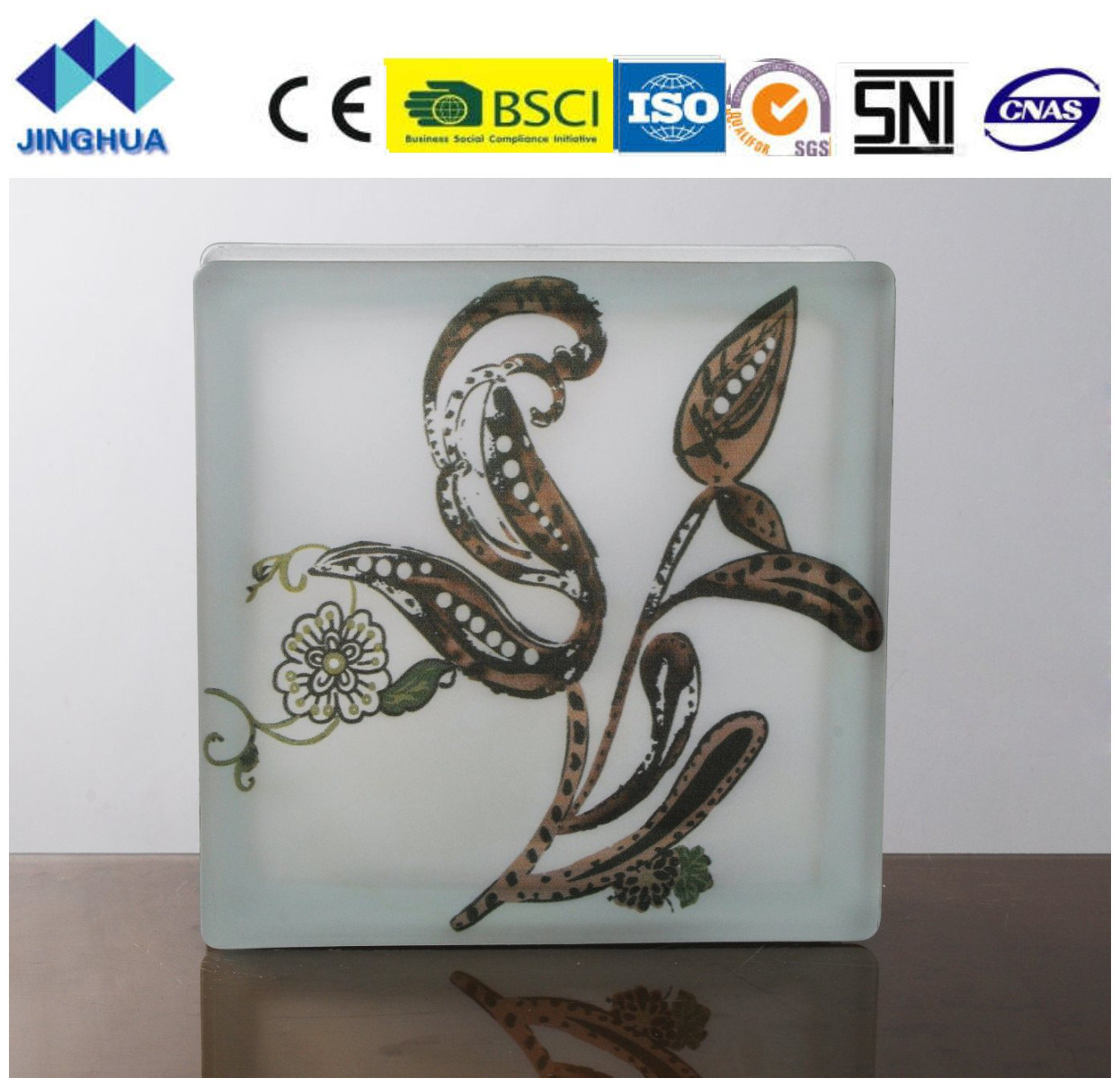 Jinghua High Quality Artistic P-061 Painting Glass Block/Brick