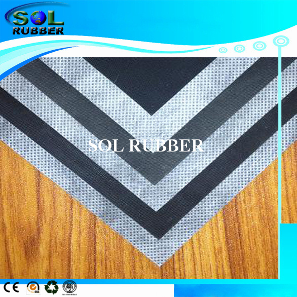 High Quality Vinyl with Fabric Sound Proof Rubber Flooring