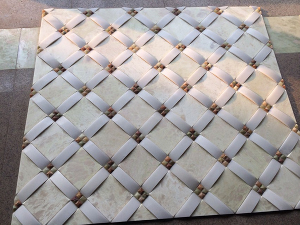 Calacatta Gold Marble 1X2'' Brick Mosaic Polished Tile
