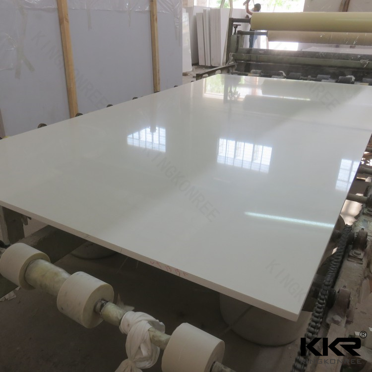Kkr China Wholesale 20mm Pure White Engineered Quartz Slab