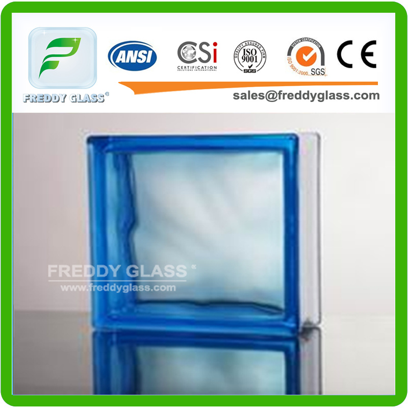 190*190*80mm Blue Cloudy Glass Block/Glass Brick