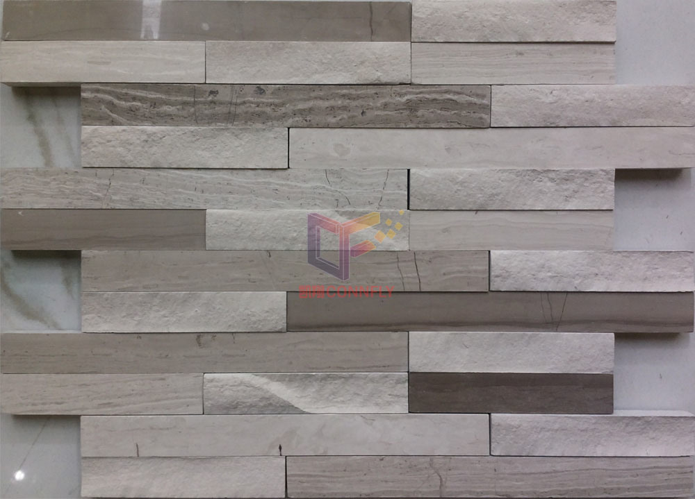 Natural Wooden Pattern Marble Stone Mosaic Tile (CFS1064)