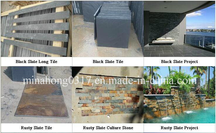 Chinese Black/Rusty/Yellow Slate for Outdoor Paving & Wall Cladding