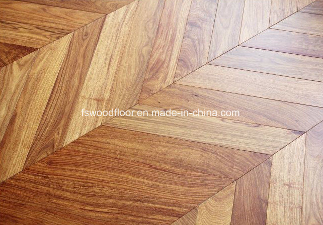 African Rosewood Padauk Engineered Chevron Parquet Flooring
