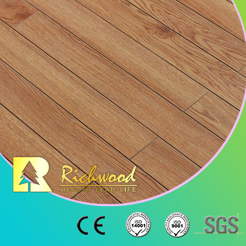 12mm HDF AC4 Hickory V-Grooved Wooden Laminate Flooring