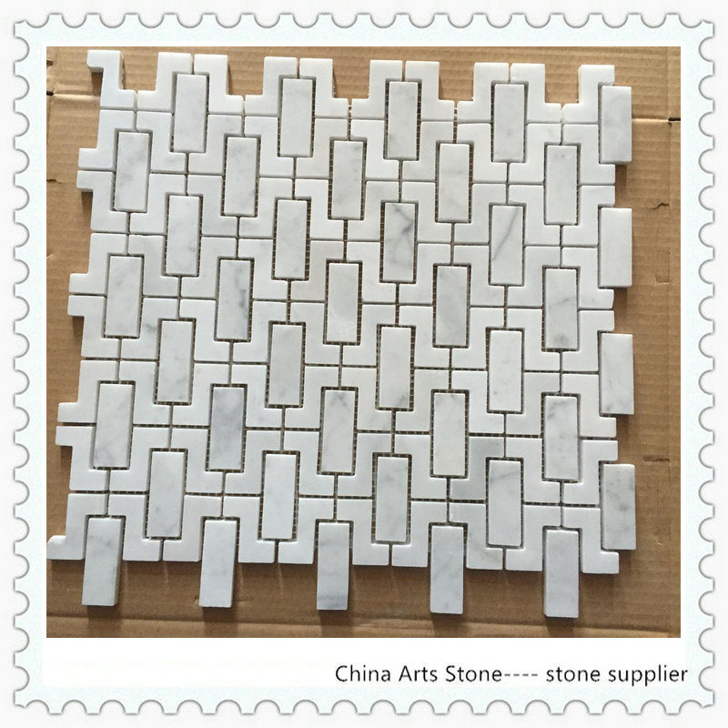 China Bianco Carrara Marble Mosaic for Wall Tile