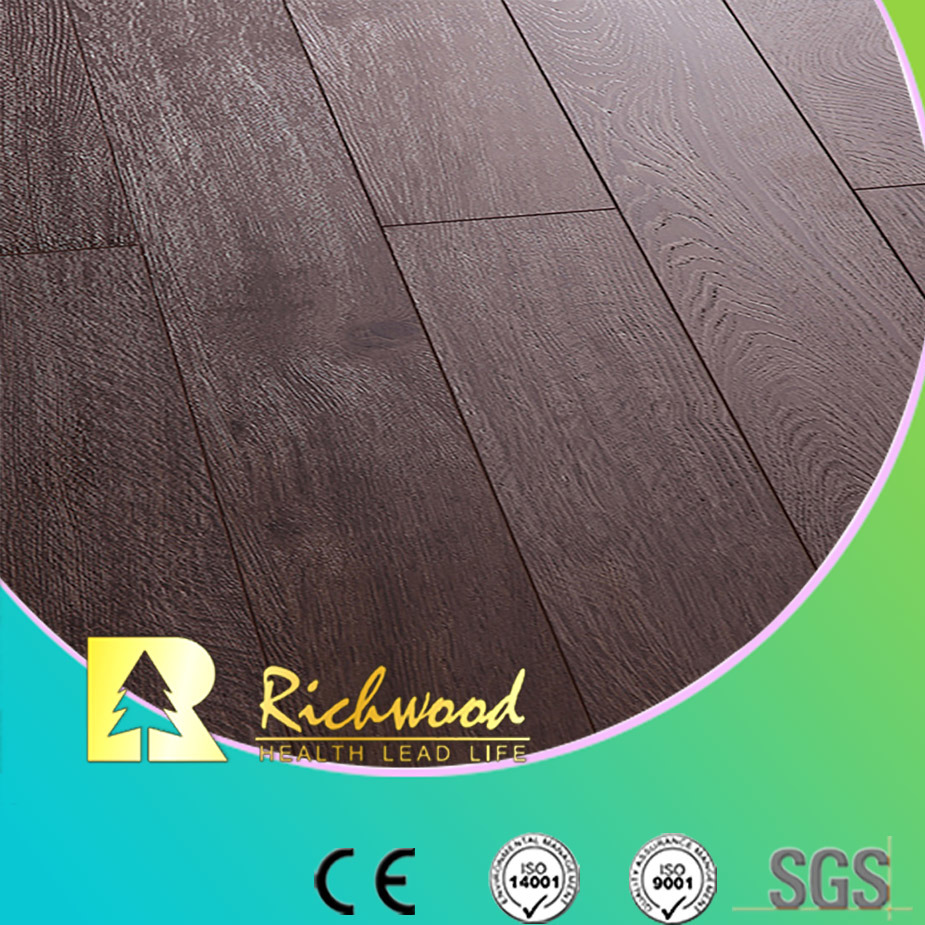 Commercial 12.3mm E0 HDF Embossed V-Grooved Waxed Edged Laminate Floor