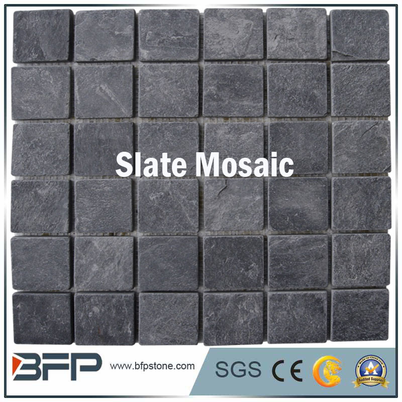 Natural Stone Mixed Color Wall Slate Mosaic Pattern