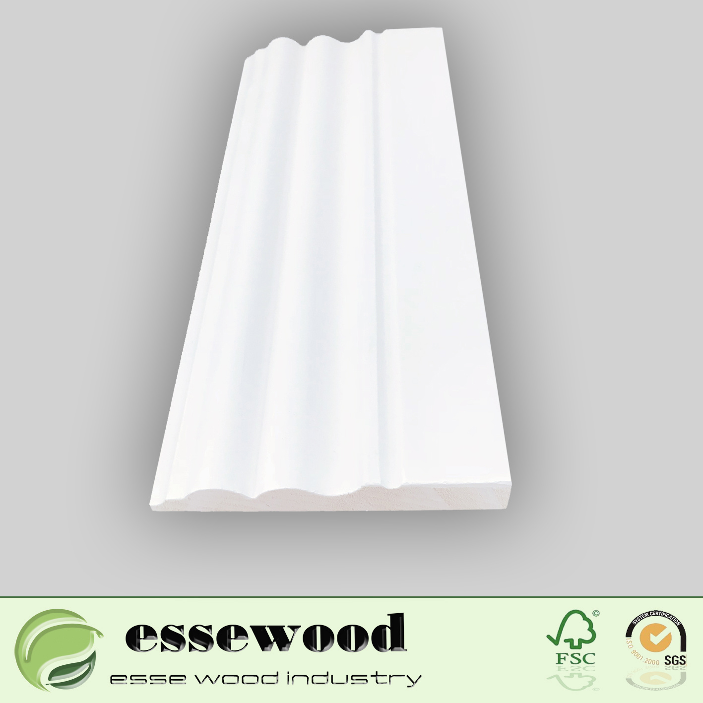 White Primer Surfaced Solid Baseboard Moulding Skirting Architrave