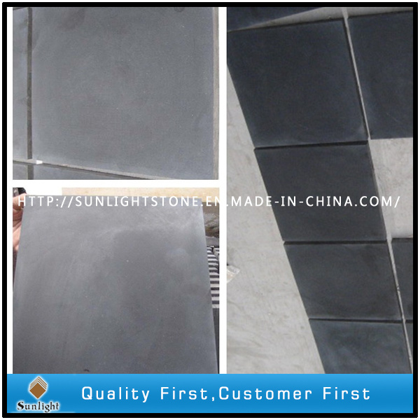 Matt/Honed Surface Black Marble Stone Flooring Tiles for Kitchen