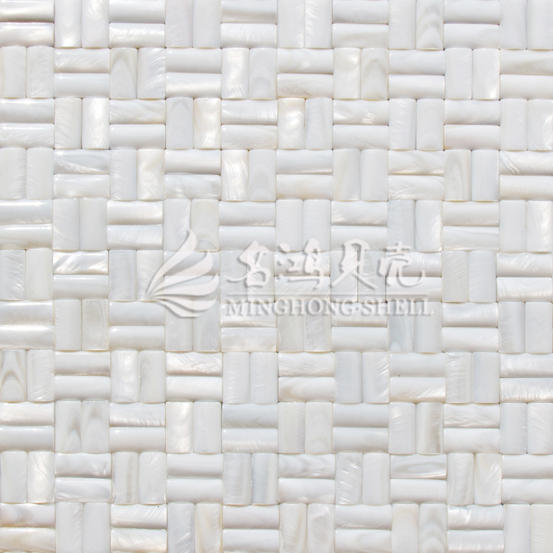 Freshwater Shell Pure White Arch Face 10*20mm Mosaic Tile