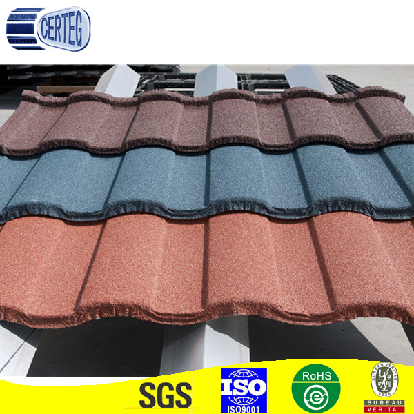 Stone coated steel rainbow roofing tile