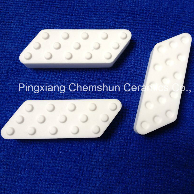Arrowhead Alumina Ceramic Tile with Raised Dimples for Pulley Laggings
