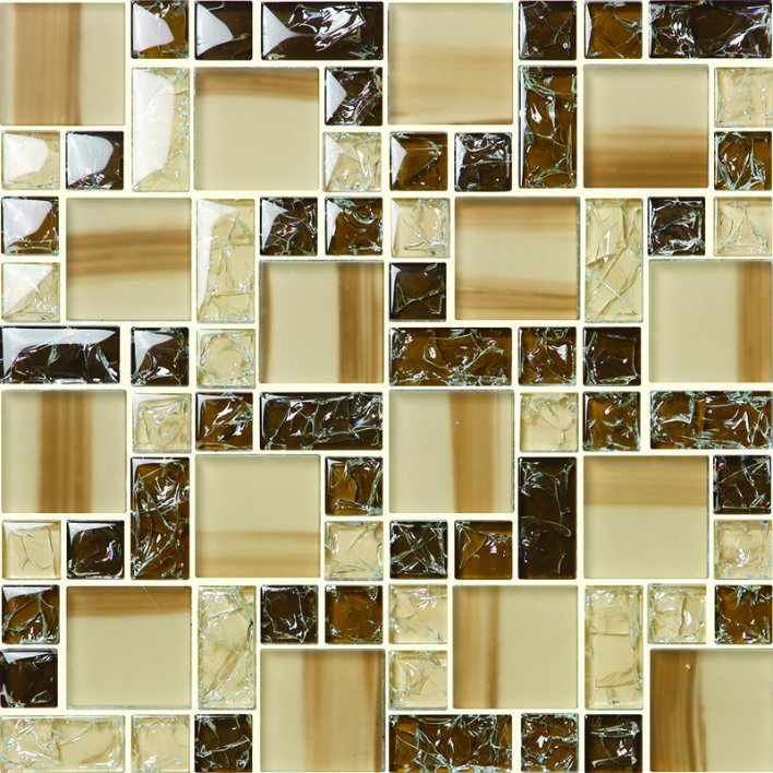 Export Quality Floor and Wall Tile Crystal Glass Mosaic Ceramic