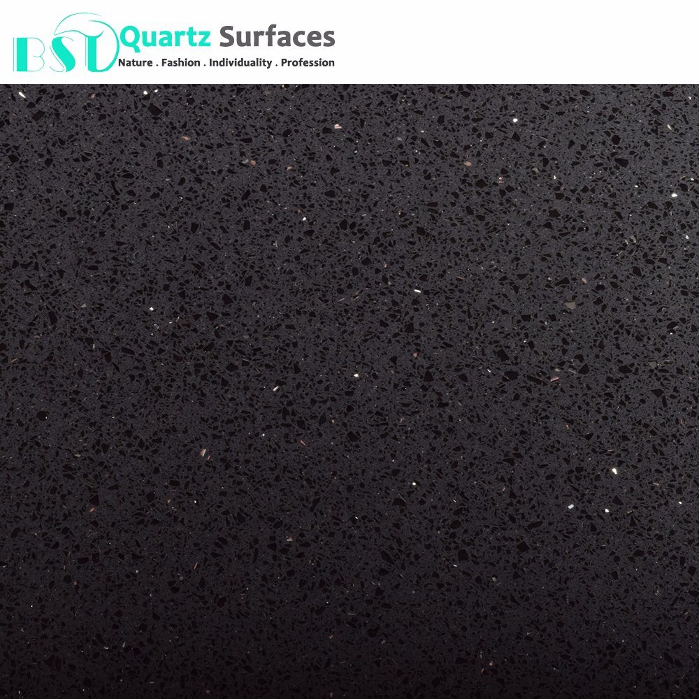 Black Sparkle Quartz Stone for Floor Tiles