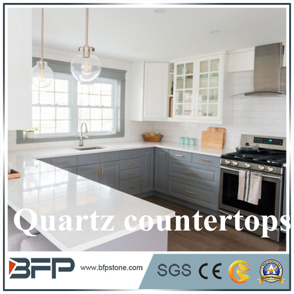 Calacata Decorative Building Quartz Stone Vanity Top and Kitchen Counter Top for Modular Kitchen Counter Tops