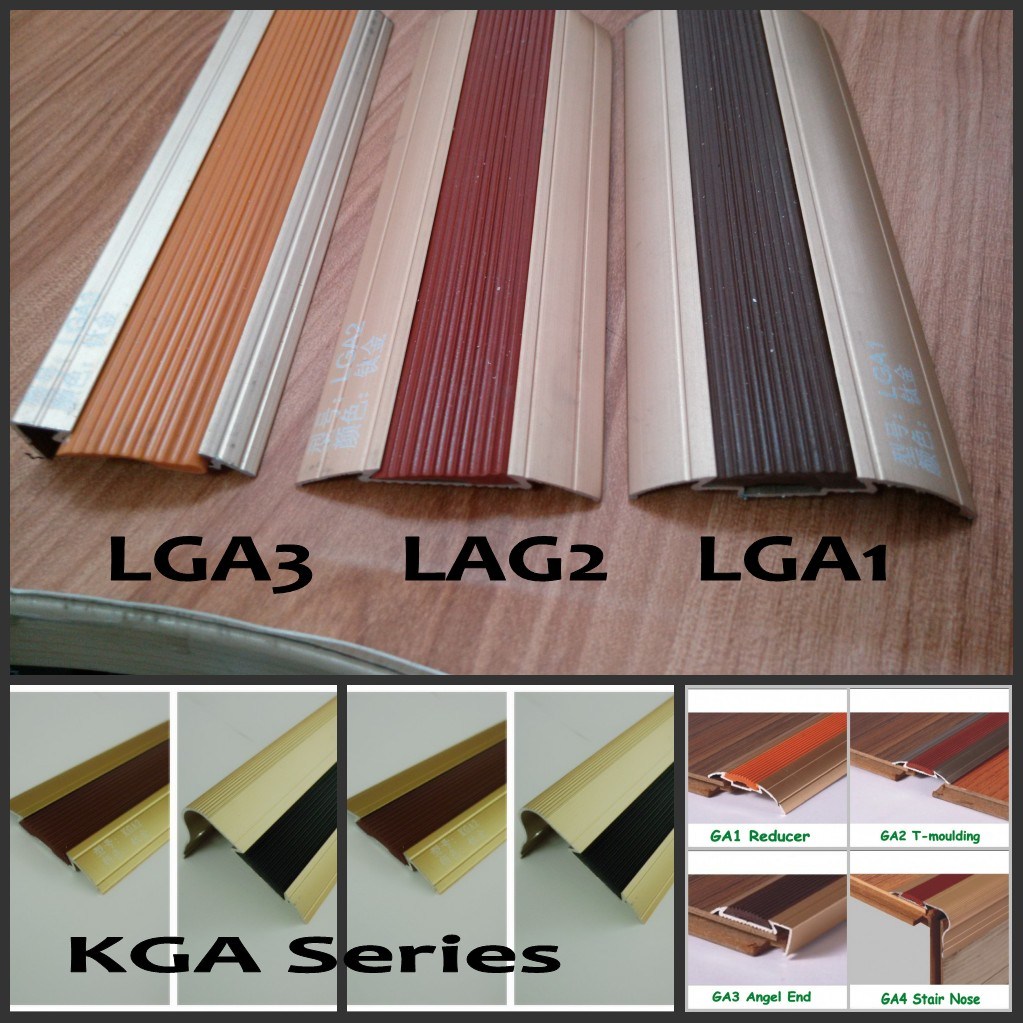 LGA Series Rubber Inlay Nail-Hidden Aluminum Certic, Carpet, 8~12mm Flooring Accessories