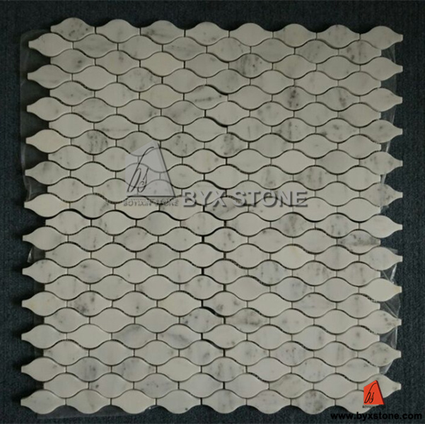 Wave Shape Pattern Marble Stone Mosaic for Kitchen Tile
